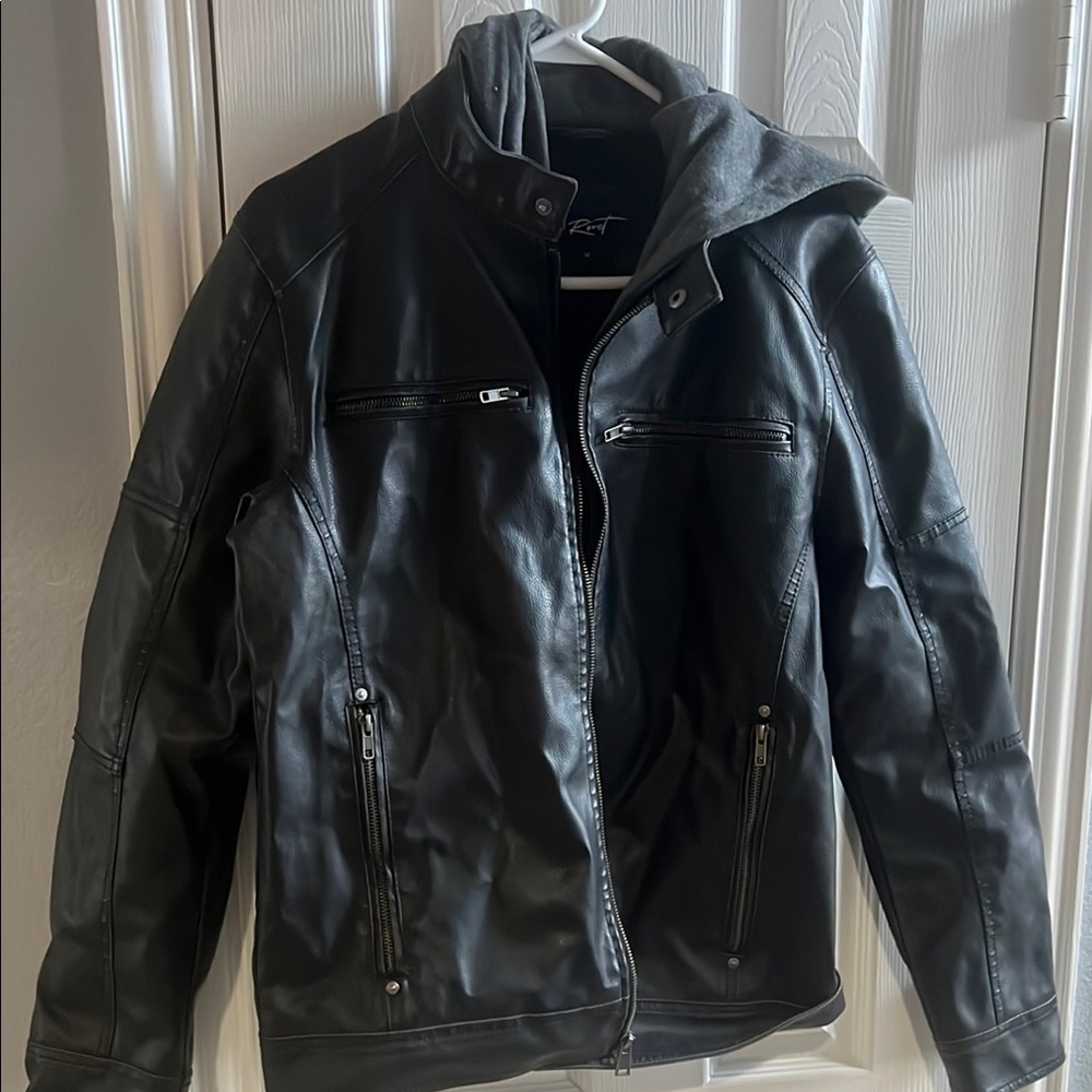 Black Rivet Black Lightweight Leather Jacket